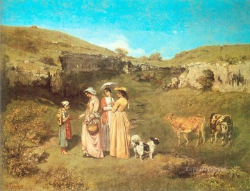  cgf Works - The Young Ladies of the Village CGF Realist Realism painter Gustave Courbet